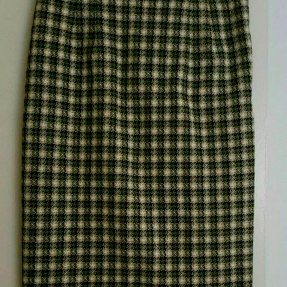 Vtg Valentino pencil skirt XS S plaid tweed check tartan
